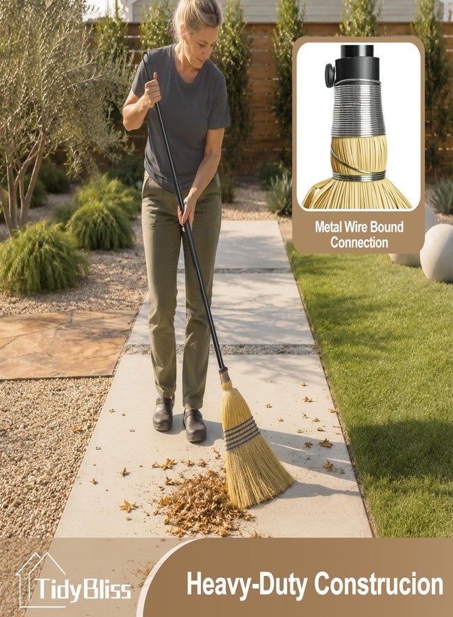 TidyBliss Corn Broom Heavy Duty, 59 inches Tall Household Indoor Outdoor Natural Straw Brush for Sweeping Garden, Garage, Yard, Porch, Patio, Sidewalk, Concrete, Stone Floors - Image 3