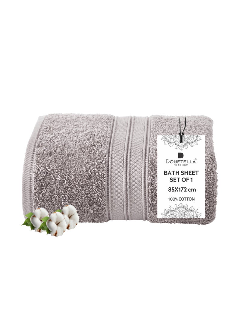 Donetella Premium 100 % Combed Cotton 1-Pcs Bath Sheet (85 X 172 CM) 600 GSM Large Towel, Highly Absorbent, Quick Dry,Best Towel for Bathroom, Spa And Hotel - Image 1