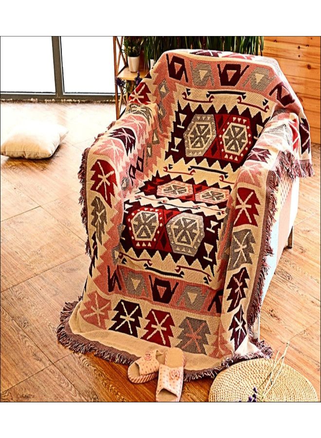 Plaid Pattern Dust Proof Double Sided Sofa Towel Slipcover Multicolour 130 x 180cm