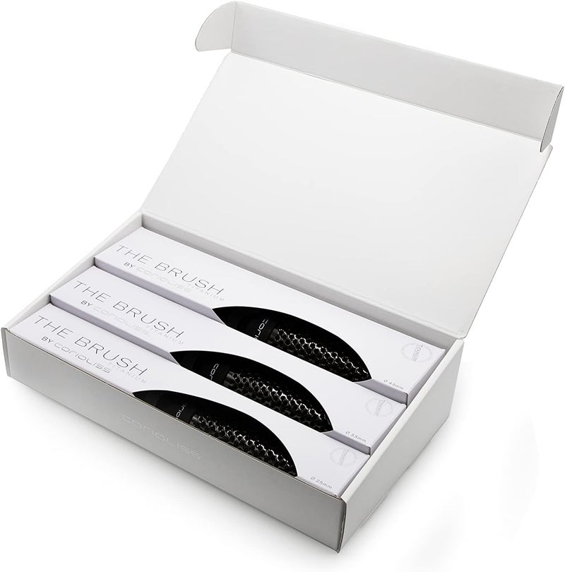 CORIOLISS Hair Brushes for Women Professional Titanium Round Barrel Ionic Hair Brush Ideal for Styling Every Kind of Hair Kit 3 433325 mm