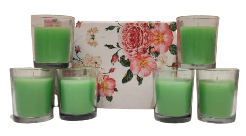 Floryn Decor® Votive Glass Candle | Perfume Candles for Home | Candles for Home Decoration Fragrance | Burning Time- 10 Hours Each (Pack of 6, Scent- Lemon Grass) - Image 2