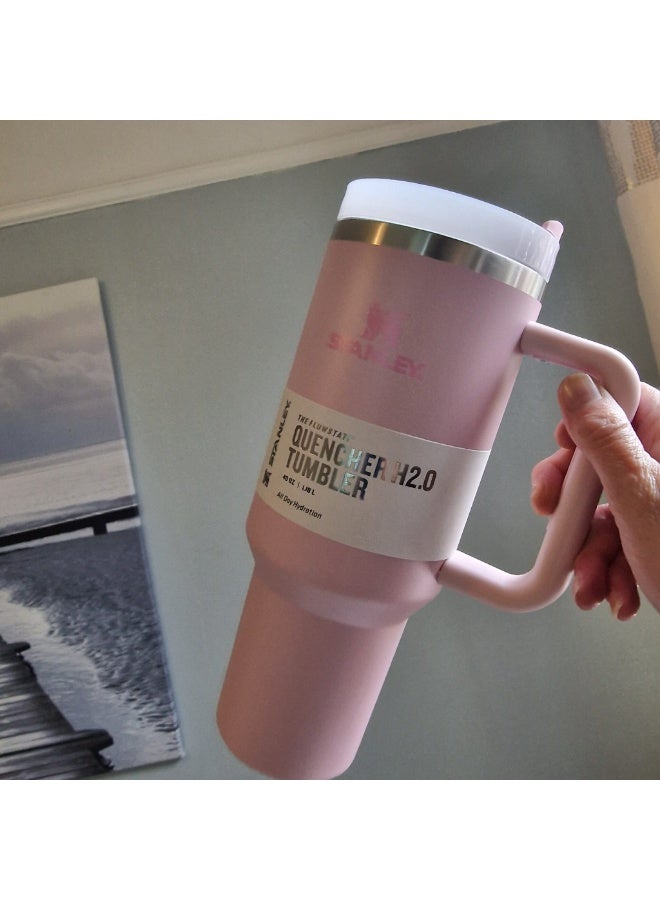 Stanley Quencher H2.0 FlowState Tumbler 40oz – Pink 2.0 – Vacuum Insulated Stainless Steel Cup with Lid & Straw for Water, Coffee, Iced Tea, Smoothies – Leak Resistant, Reusable, Car Cup Holder Friendly - Image 3