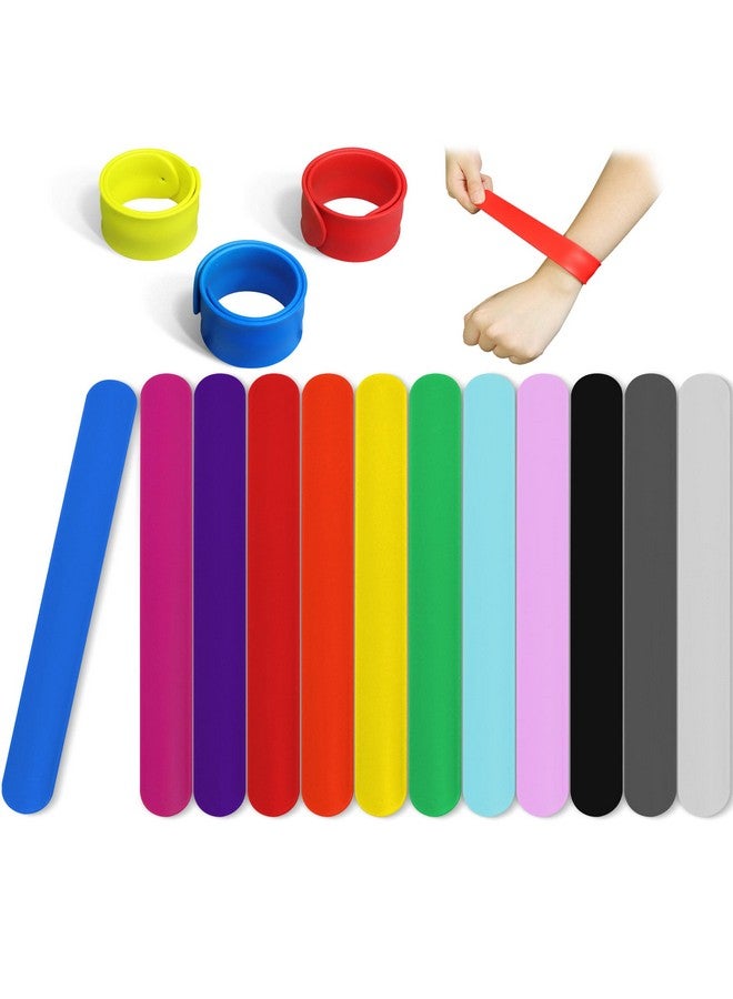 نوفيلتي بليس أساور سيليكون بألوان قوس قزح من Novelty Place، حزام معصم للحفلات، 12 لونًا من السيليكون للمراهقين والأطفال في الفصول الدراسية، هدية جائزة، زي حفلات (عبوة من 12 قطعة) - Image 1