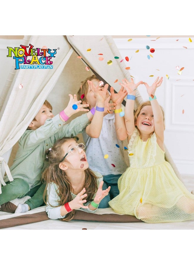 نوفيلتي بليس أساور سيليكون بألوان قوس قزح من Novelty Place، حزام معصم للحفلات، 12 لونًا من السيليكون للمراهقين والأطفال في الفصول الدراسية، هدية جائزة، زي حفلات (عبوة من 12 قطعة) - Image 5