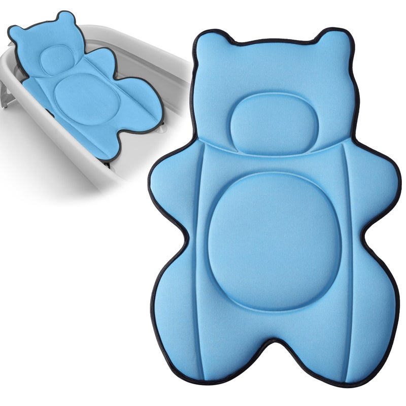 Ihaapsi Infant Baby Bath Cushion,Fits Inside Most Baby Bathtubs, Breathable Soft Baby Bath Support Seat,Baby Bath Pad Bath Pillow for Bathtub,Newborn Bath Mat with 4 Suction Cups (Blue) - Image 1