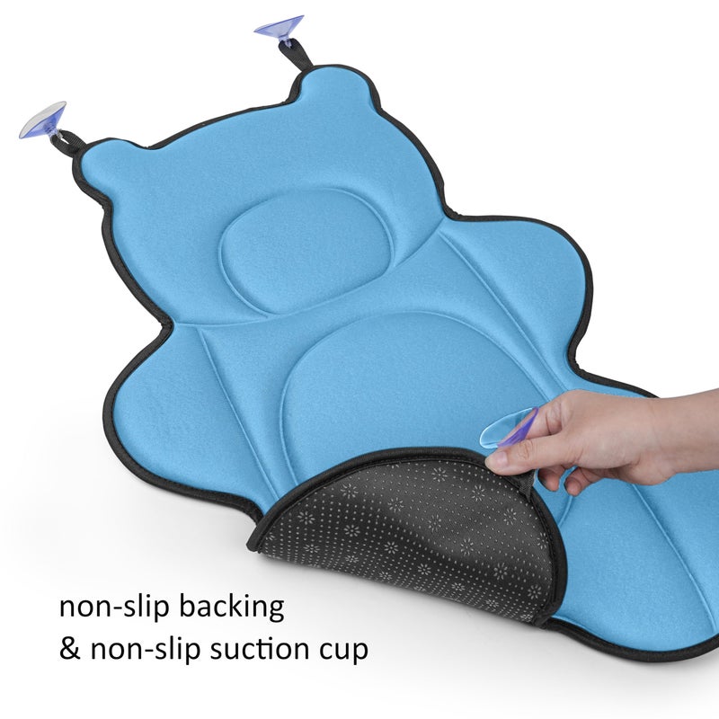 Ihaapsi Infant Baby Bath Cushion,Fits Inside Most Baby Bathtubs, Breathable Soft Baby Bath Support Seat,Baby Bath Pad Bath Pillow for Bathtub,Newborn Bath Mat with 4 Suction Cups (Blue) - Image 3