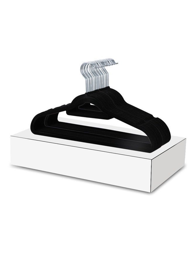 50 Pieces Velvet Hangers Non Slip and Heavy Duty Velvet Suit Hangers with 360° Swivel Hooks, Sturdy to Hold Jumper, Pullovers, Jackets & Hoodies Black - Image 1