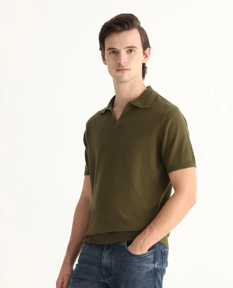 Rare Rabbit Men's Regular Fit Plain Polo