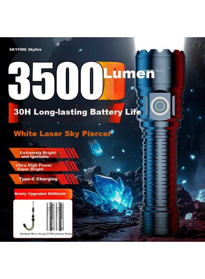 SkyFire Tianhuo High-power Focused Flashlight Ultra-bright Laser Long-lasting Outdoor Patrol - Image 1