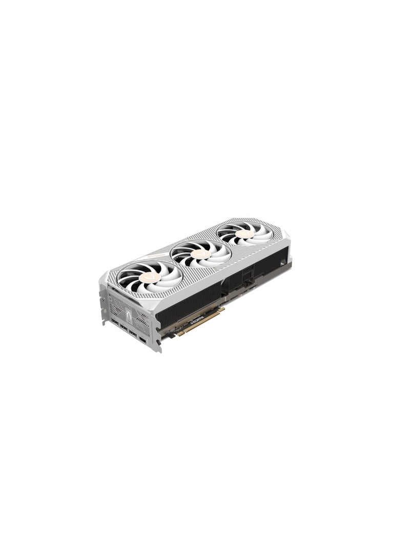 زوتاك بطاقة الرسوميات GAMING GeForce RTX 5080 SOLID OC سعة 16 جيجابايت GDDR7، 10752 نواة CUDA، PCIe 5.0 x16، تردد تعزيز 2640 ميجاهرتز، نظام تبريد IceStorm 3.0، غرفة بخار، مراوح BladeLink، DLSS 4، تتبع الأشعة، 3.5 فتحة، 360 واط TDP، 3x DisplayPort 2.1b، 1x HDMI 2.1b، SPECTRA 2.0 RGB، ثنائي BIOS، لوحة خلفية معدنية، دعامة دعم GPU، جاهز للواقع الافتراضي، ألعاب بدقة 4K، تصميم أبيض | ZT-B50800Q-10P - Image 5