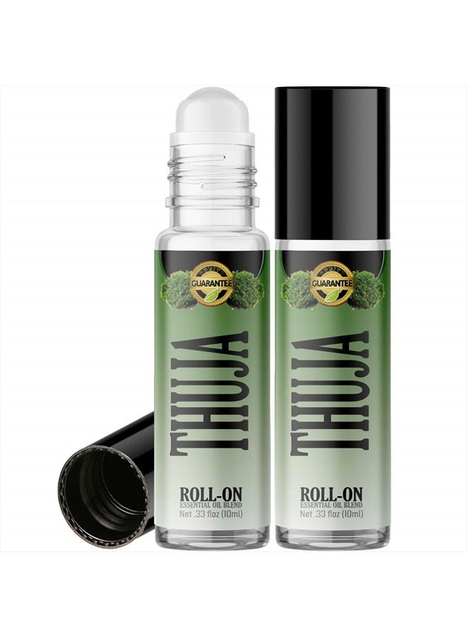 (2 Pack) Thuja Essential Oil Organic Roll On Set USDA Roller, Skin Care, Body Oil