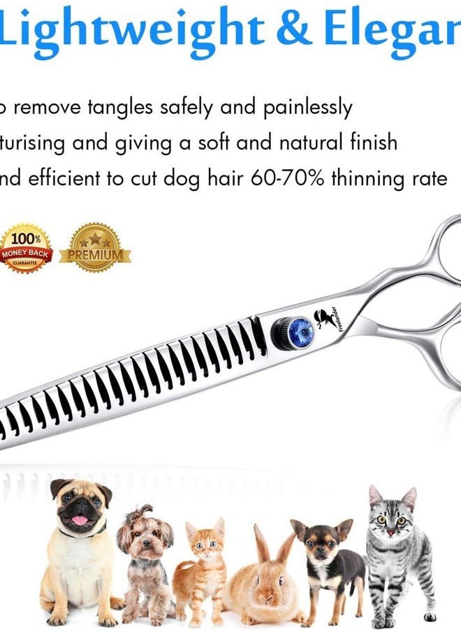 Freelander - 8 inch Professional Pet Hair Grooming Scissors Thinning Shear & Straight Edge Shear & Curved Scissors & Chunker Shears and Top Japanese 440C Stainless Steel with Pet Grooming Comb - Image 1