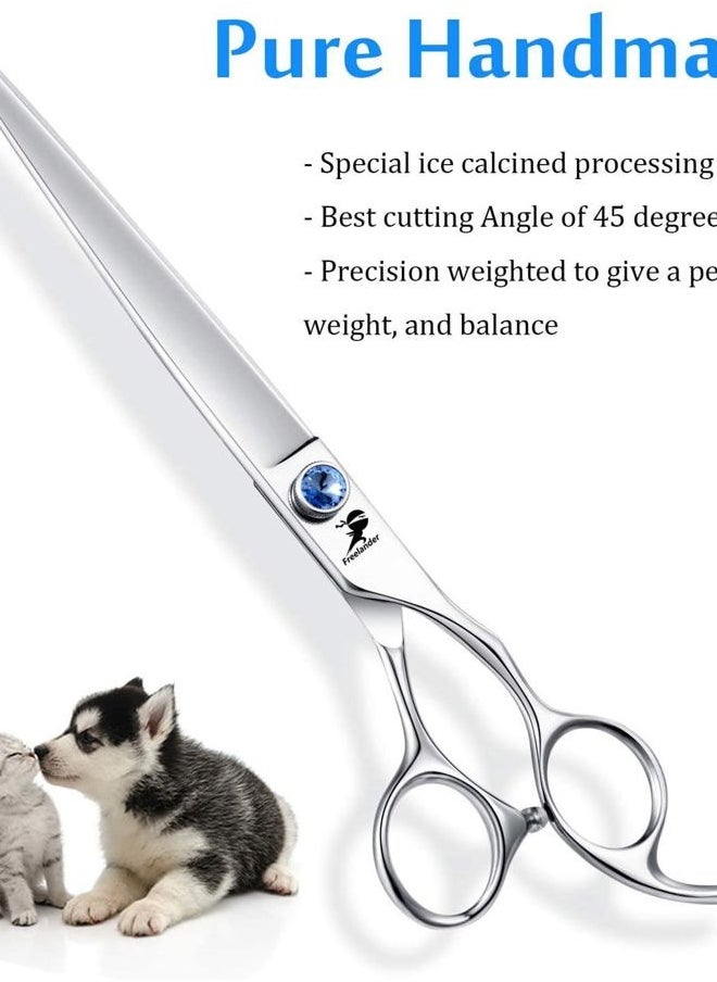 Freelander - 8 inch Professional Pet Hair Grooming Scissors Thinning Shear & Straight Edge Shear & Curved Scissors & Chunker Shears and Top Japanese 440C Stainless Steel with Pet Grooming Comb - Image 1