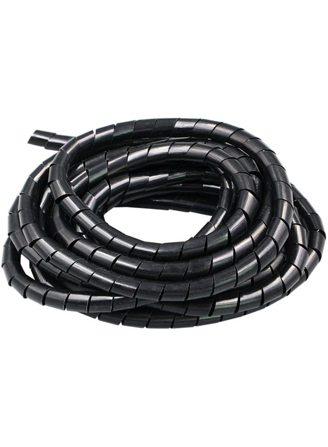 BURAQ 9m PE Spiral Pipes Wire Winding Organizer Tidy Tube, Nominal Diameter: 10mm(Black) - Image 2
