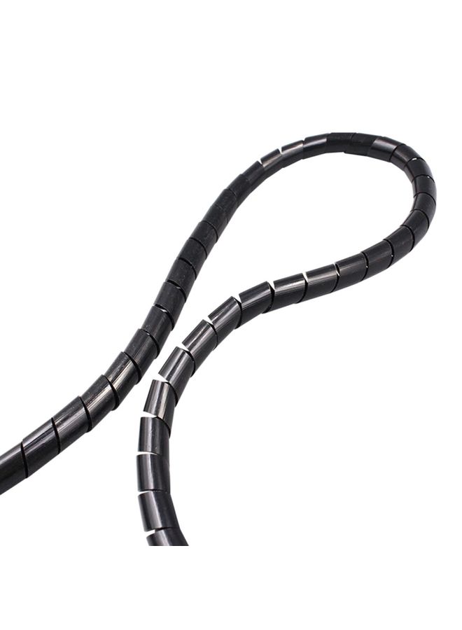 BURAQ 9m PE Spiral Pipes Wire Winding Organizer Tidy Tube, Nominal Diameter: 10mm(Black) - Image 3