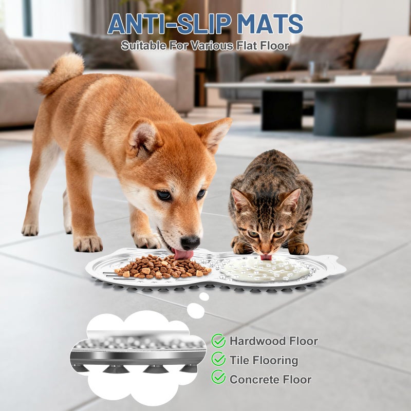 Morlivan Stainless Steel Lick Mat for Dogs & Cats, Large Pet-Shaped Slow Feeder Pad, Chew-Proof, Non-Slip Licking Mat for Slow Eating, Stress Relief, Whisker Friendly for Cats - Image 3