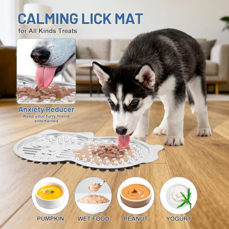 Morlivan Stainless Steel Lick Mat for Dogs & Cats, Large Pet-Shaped Slow Feeder Pad, Chew-Proof, Non-Slip Licking Mat for Slow Eating, Stress Relief, Whisker Friendly for Cats - Image 5
