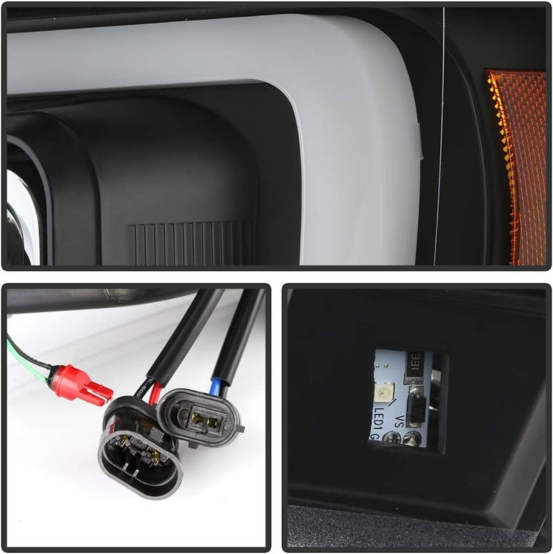 ACANII Black Edition LED DRL Projector Headlights for 2007-2014 Chevy Suburban Tahoe Avalanche - Image 3