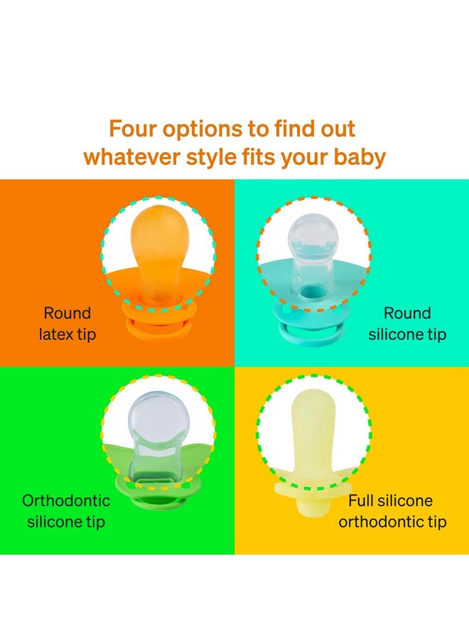 Love Noobs Pacifier Starter Kit by LoveNoobs, 4 Pack, Pacifiers 0-6 Months, Baby Starter Kit, Newborn Silicone Dummy, Orthodontic, Teething Soothers, Newborn Gift, Yellow - Image 2