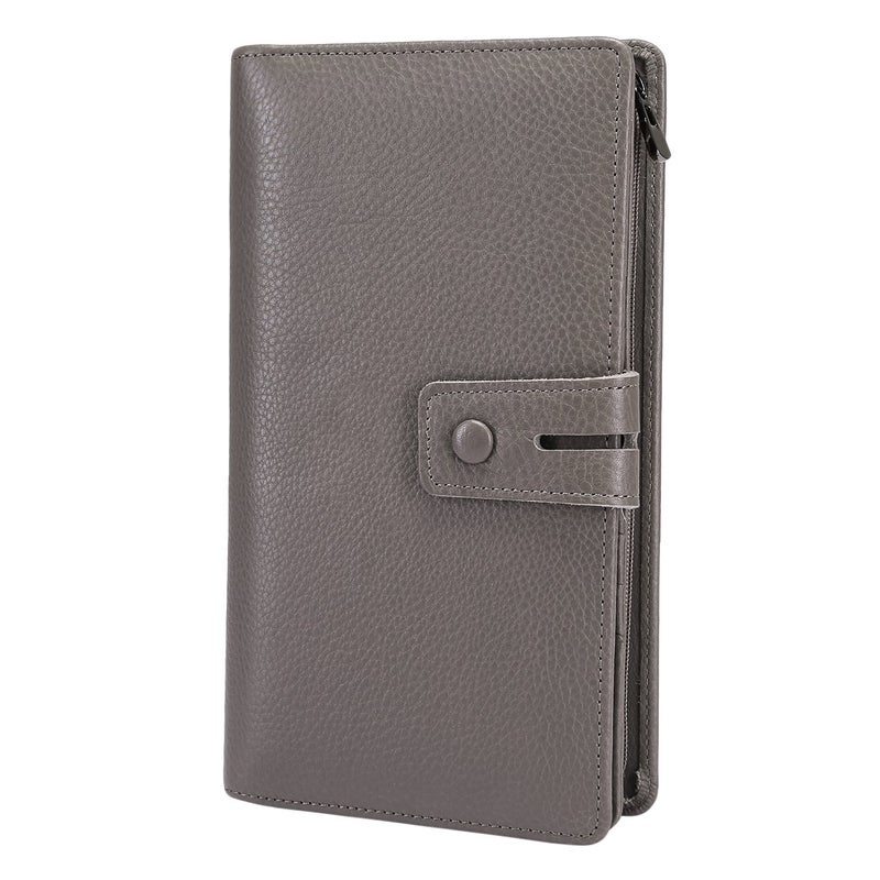 Itslife Womens WalletLarge Capacity RFID Blocking Leather Wallets Credit Cards Organizer Ladies Wallet with Checkbook HolderGray