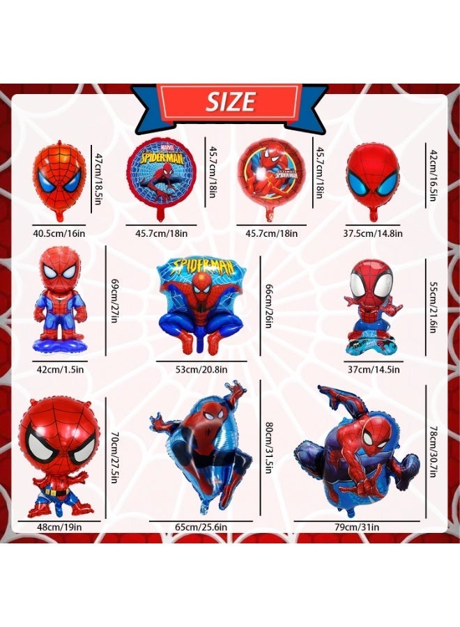 ILovhaprty Spider-Man Foil Balloon Set for Kids – 10 PCS Spider-Man Balloons, Spider-Man Birthday Party Decoration Supplies, Cartoon Superhero Balloons for Party Favors - Image 2