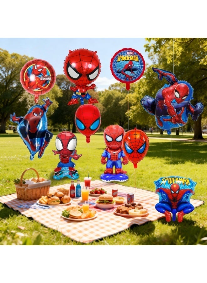 ILovhaprty Spider-Man Foil Balloon Set for Kids – 10 PCS Spider-Man Balloons, Spider-Man Birthday Party Decoration Supplies, Cartoon Superhero Balloons for Party Favors - Image 4