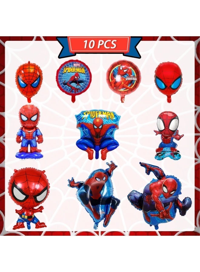 ILovhaprty Spider-Man Foil Balloon Set for Kids – 10 PCS Spider-Man Balloons, Spider-Man Birthday Party Decoration Supplies, Cartoon Superhero Balloons for Party Favors - Image 3