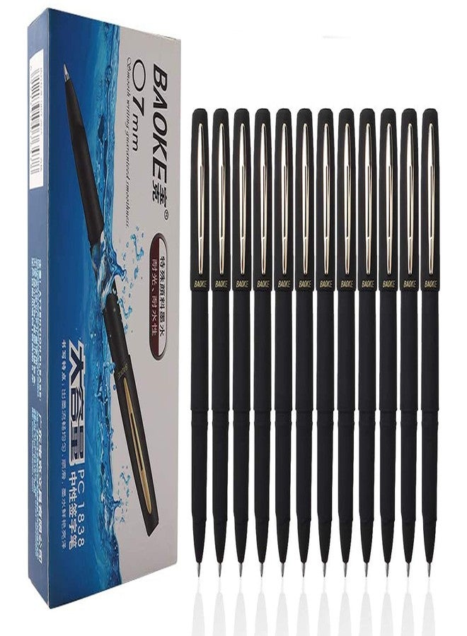 Baoke Set of 12 Roller Gel Ink Pen for office use/Students (Black, 0.7) - Image 1
