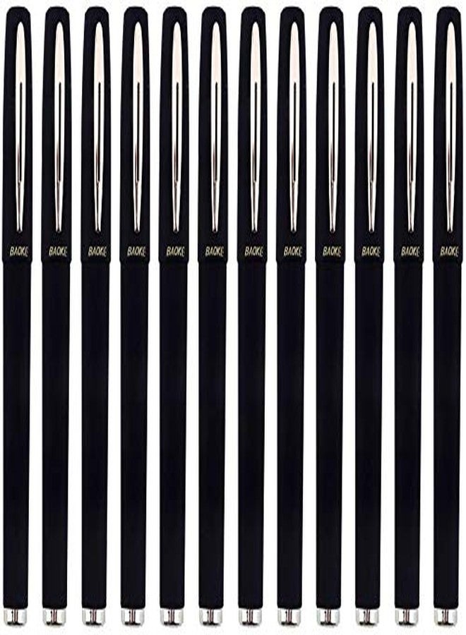 Baoke Set of 12 Roller Gel Ink Pen for office use/Students (Black, 0.7) - Image 2