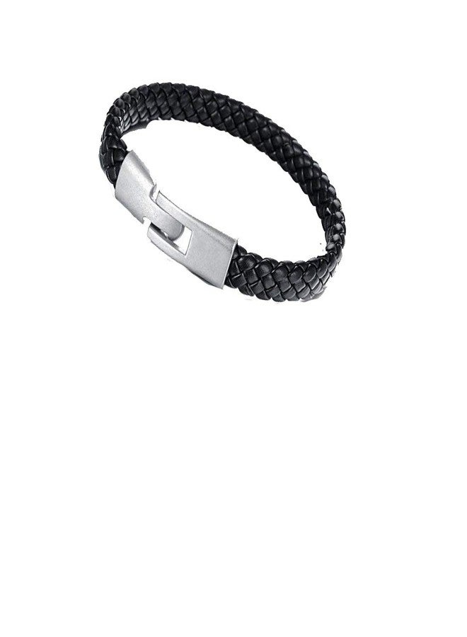 ONE POINT COLLECTIONS Leather Band Strand Bracelet For Boys/Men - Image 1