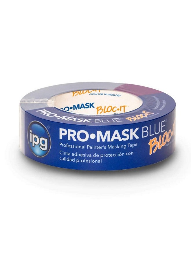 IPG Promask Blue With Bloc-It, Premium 14-Day Masking Tape, 1.41" X 60 Yd, Blue, (Single Roll)  - Image 1