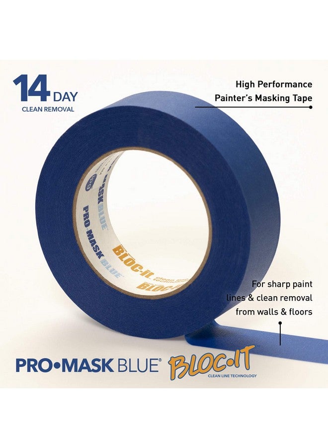 IPG Promask Blue With Bloc-It, Premium 14-Day Masking Tape, 1.41" X 60 Yd, Blue, (Single Roll)  - Image 2