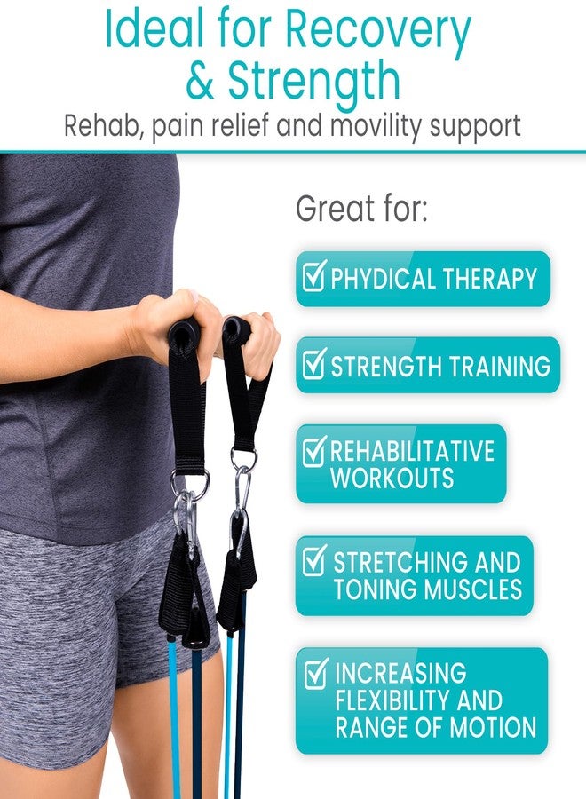 Vive Resistance Band Set (11 PCS) (with App) - Versatile Exercise Tubes with Wide Handles, Workout Poster, & Door Anchor - Adjustable 10-50 LB Tension for Full Body Home Fitness & Rehab -for Men/Women - Image 4