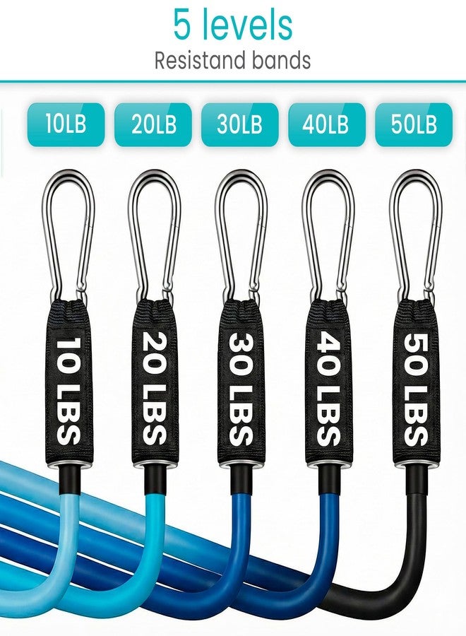 Vive Resistance Band Set (11 PCS) (with App) - Versatile Exercise Tubes with Wide Handles, Workout Poster, & Door Anchor - Adjustable 10-50 LB Tension for Full Body Home Fitness & Rehab -for Men/Women - Image 5