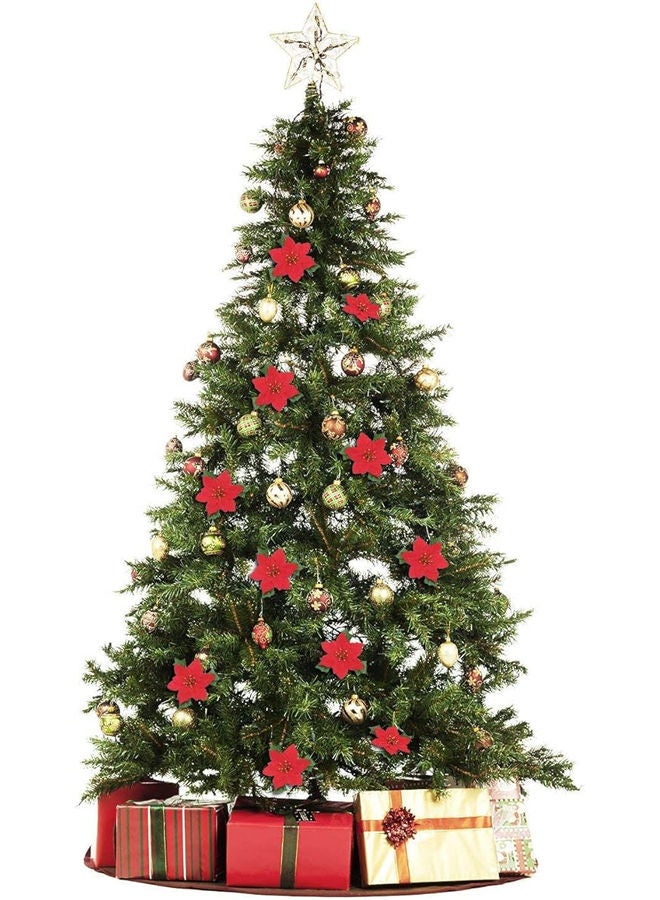 Artificial Christmas Flowers Heads Poinsettia Tree Ornaments Christmas - Image 5