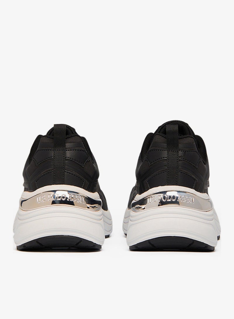 يو اس بولو اسن سنيكرز نسائي أسود فاخر حصرية رمضان بلمعان معدني وأناقة سهلة - Image 5