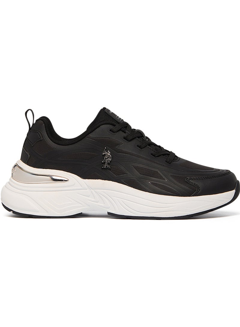 U.S. Polo Assn. Women's Black Low-Top Premium Ramadan Exclusive Sneakers – Metallic Shine, Effortless Elegance! - Image 1