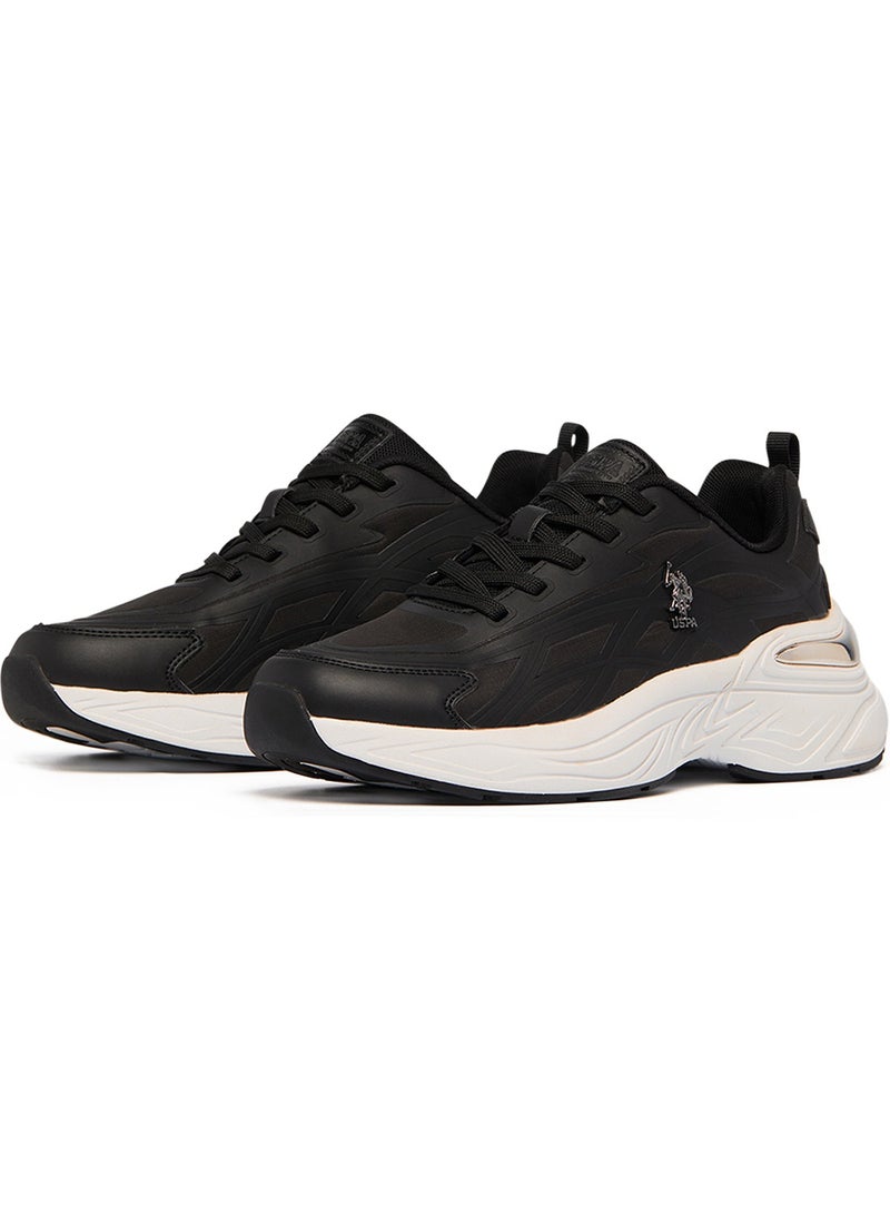 U.S. Polo Assn. Women's Black Low-Top Premium Ramadan Exclusive Sneakers – Metallic Shine, Effortless Elegance! - Image 2