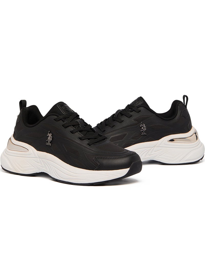U.S. Polo Assn. Women's Black Low-Top Premium Ramadan Exclusive Sneakers – Metallic Shine, Effortless Elegance! - Image 3