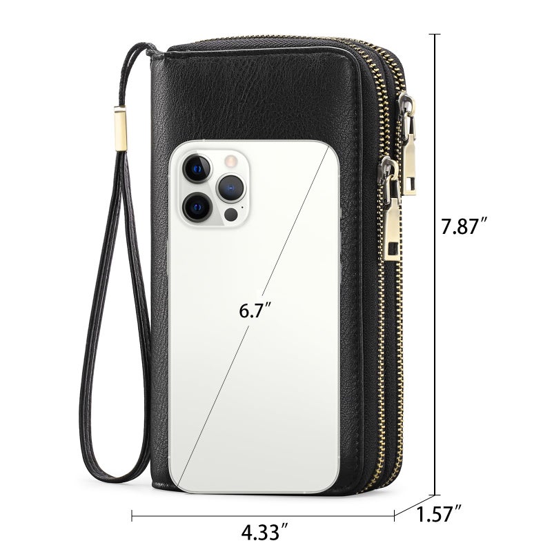 GAEKEAO Wallet for Women Clutch RFID Blocking Leather Wristlet Purse Large Capacity Credit Card Holder with Grip Hand Strap - Image 3