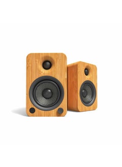 Kanto YU4BAMBOO Powered Speakers with Bluetooth and Built-in Phono Preamp | Auto Standby and Startup | Remote Included | 140W Peak Power | Pair | Bamboo  - Image 1