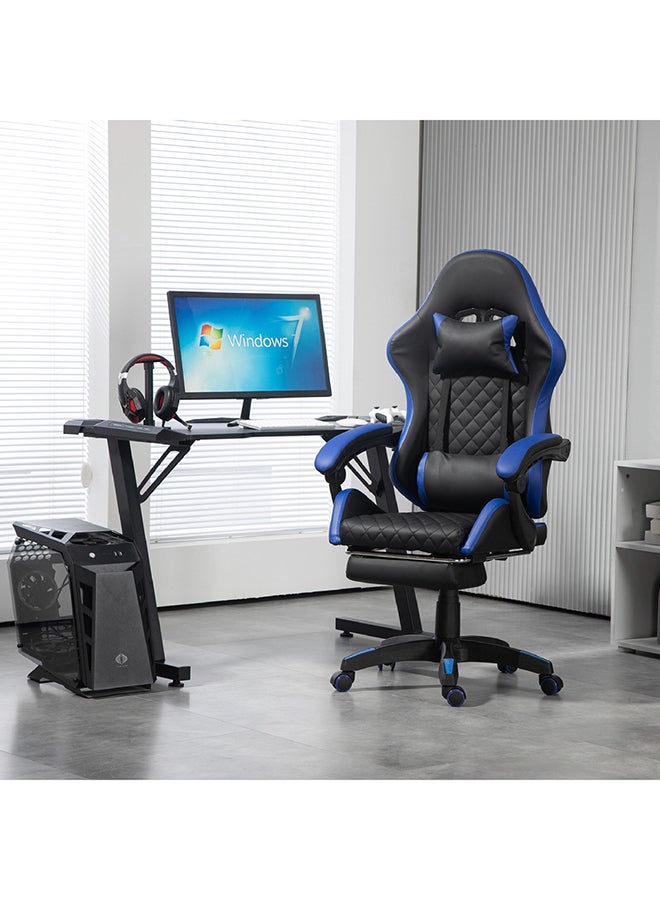 Home Box كرسي ألعاب من هوم بوكس بيتل مصنوع من مادة البولي فينيل كلوريد مع مسند للقدمين، أسود/أزرق، 68 × 127 × 63 سم - Image 2