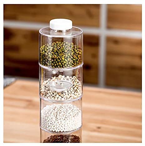 Ritmo Spice Tower Acrylic Stacking Bottle with Sifter Lid Transparent Carousel Spice Tower Organizer Use for Kitchen Spice Storage Seasoning Dried Herbs Jar Container - Image 4