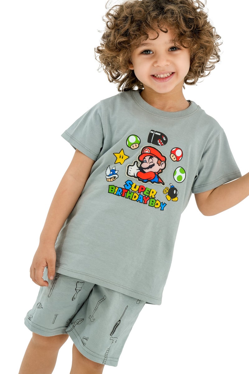 JOCKEY Boy Mario Printed Summer Shorts Set