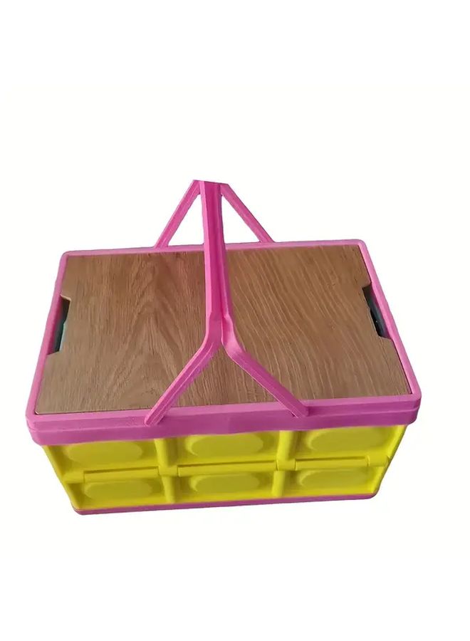 Blue Polka Dot Cat Portable Foldable Storage Box for Car Trunk Camping and Home Organizer - Image 4