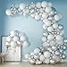 OuMuaMua White and Silver Balloons Garland Arch Kit 510 Inch 12 White Silver Metallic Confetti Latex Balloons Arch Set for Christmas Winter Wonderland Birthday Baby Shower Wedding Party Winter Decor - Image 3