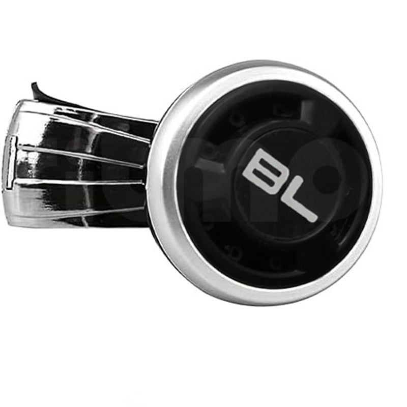 Ritmo قرص دوران عجلة القيادة Ritmo BL مع تصميم غير قابل للانزلاق، مصنوع من السيليكون الفاخر وتشطيب مطلي بالكروم اللامع مع كرات معدنية محورية وتركيب سهل (حلقة فضية BL) - Image 1