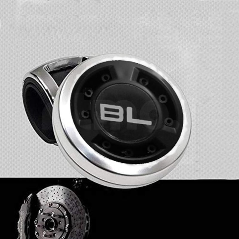 Ritmo قرص دوران عجلة القيادة Ritmo BL مع تصميم غير قابل للانزلاق، مصنوع من السيليكون الفاخر وتشطيب مطلي بالكروم اللامع مع كرات معدنية محورية وتركيب سهل (حلقة فضية BL) - Image 5