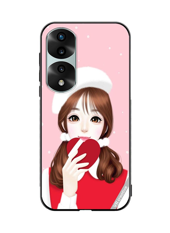 VR CREATIVE Protective Case Cover For Honor 70 Pro Girl Holding Heart Design Multicolour - Image 1
