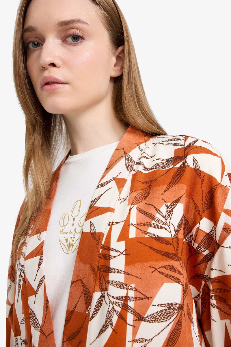 DeFacto Woman Relax Fit Flower Kimono - Image 5